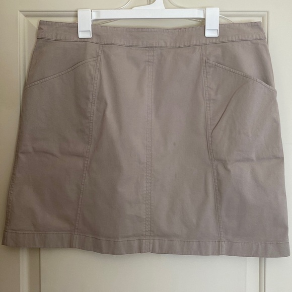 Boden Cotton Mini Skirt Exposed Zip Closure Tan  16/18R - Picture 1 of 7